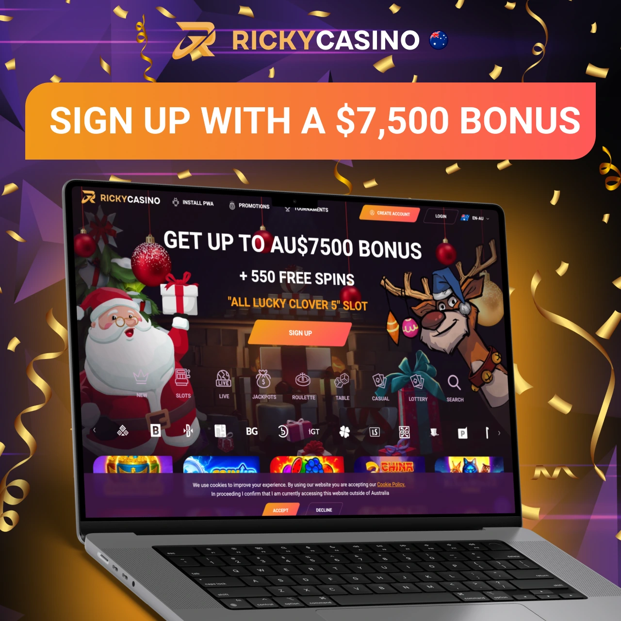 Registering an account on the platform and receiving a bonus